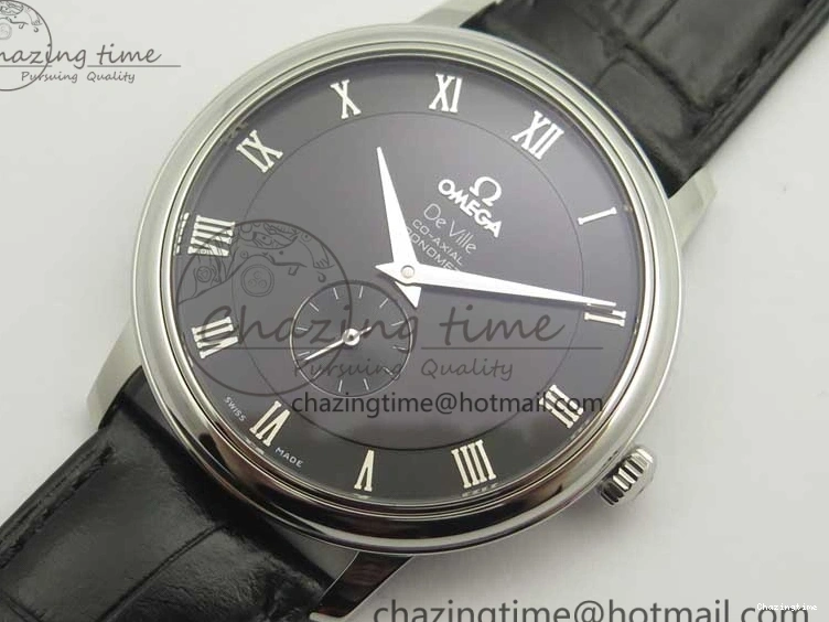 0325 De Ville Prestige Small Second TWF 1:1 Best Edition Black Dial on Black Leather Strap MIYOTA Resilient 8037